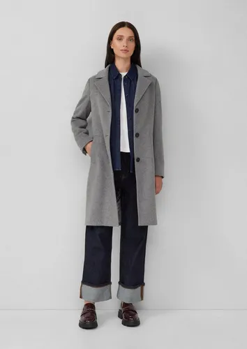 s.Oliver Wintermantel Wollmix grau XXL (44) - Eleganter Outdoor-Mantel aus hochwertigem Wollmix mit Reverskragen für stilvolle Auftritte. Ideal für kalte Tage, bietet er Komfort und Wärme.