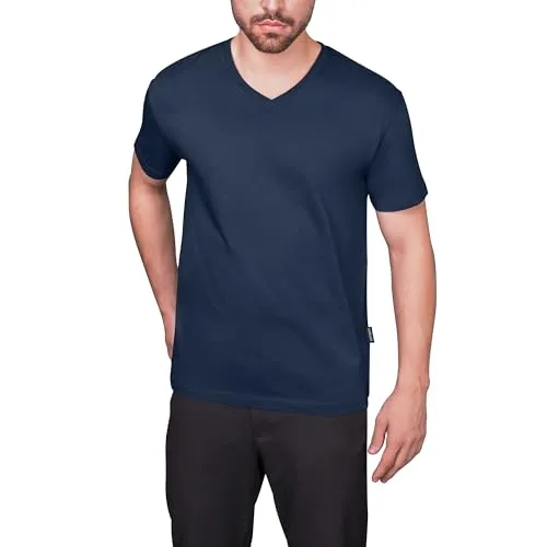 Produktbild HRM T-Shirt Mens Luxury V-Neck Tees Blau Navy L