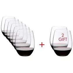 Riedel O Cabernet/Merlot Weingläser Set (8 Stück) - Hochwertige Stiellose Weingläser für vollmundige Rotweine. Ideal für jeden Anlass, spülmaschinenfest und platzsparend. Genießen Sie Ihre Weine stilvoll!