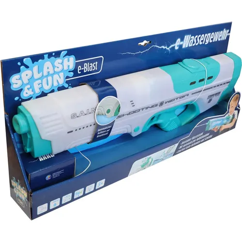 Splash & Fun Wassergewehr mit Licht, 56,5 cm, elektrisch - Gesellschaftsspiel: Elektrisches Wassergewehr mit LED-Licht für spannende Wasserschlachten und jede Menge Spaß im Freien.