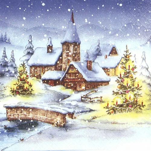 Stück Lunch Servietten 33x33 cm Christmas Village Weihnachtsdorf NEU 20