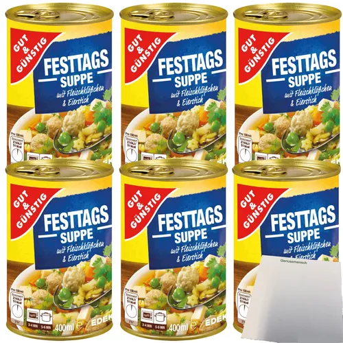 G&G Festtagssuppe mit Fleischklößchen und Eierstich 6x400ml Dose usy Block