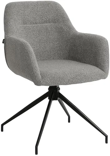 CLP Esszimmerstuhl Merlinda - drehbar & komfortabel - Esszimmerstuhl mit 180° Swivel-Funktion und weicher Teddy-Polsterung, ideal für entspanntes Sitzen bei langen Dinnern und gemütlichen Gesprächen.