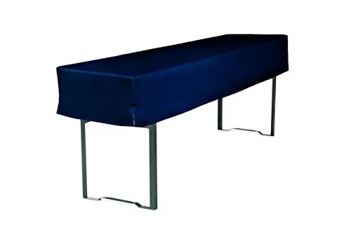 TexDeko Biertischhusse Tischdecke 3/8 Länge für Bierzelttisch Premium Blickdicht waschbar 220x50x30cm (Dunkelblau)