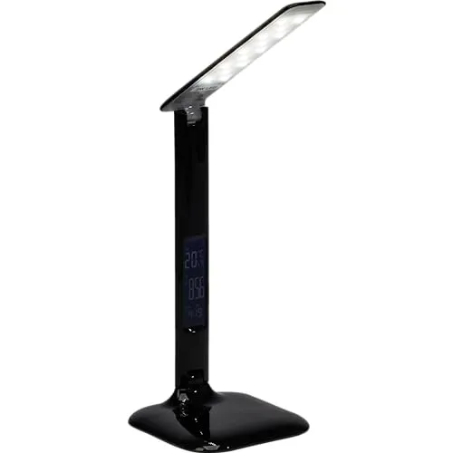 Lightbox LED Schreibtischlampe mit Datumsanzeige & Weckfunktion - Moderne LED Tischleuchte mit Touch-Dimmer für individuelle Helligkeitseinstellungen. Inklusive USB-Ladefunktion, integrierter Datumsanzeige und Thermometer. Ideal für jedes Arbeitsumfeld!