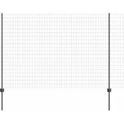 vidaXL Zaun mit Pfosten Grau 1.5 x 10 m Stahl - Gartenzäune aus hochwertigem, rostbeständigem Stahl, ideal für Gärten und Terrassen. Der moderne, anpassbare Zaun bietet Sicherheit und Stil für jedes Außenareal.