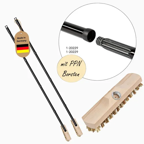 Novaliv 2x Holzschrubber mit Gewinde und Steckstiel in braun von Novaliv