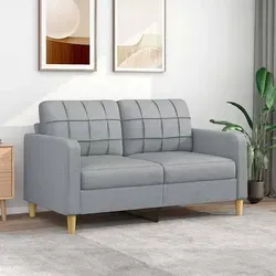 vidaXL 2-Sitzer Sofa - Hellgraues Polstersofa für Wohnzimmer - Sofas & Couches, modernes Design mit strapazierfähigem Stoff und robustem Metallgestell für optimalen Komfort und Stabilität.