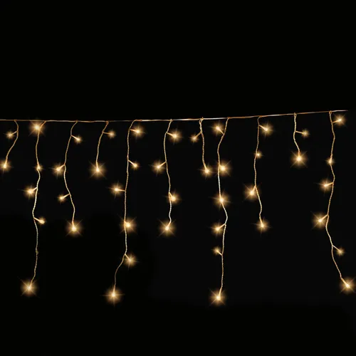 LED-Eisregen-Lichterkette 6 m mit Flashing-Effekt - Weihnachtsbeleuchtung mit warmweißem Licht, ideal für Innen- und Außenbereich. Mit Timer und praktischem Schalter für flexible Steuerung. Spritzwassergeschützt (IP44) für festliche Stimmung.