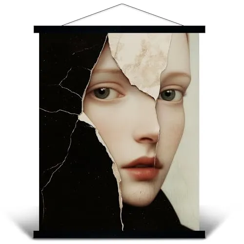 PANORAHMA BILDERRAHMEN Posterleiste 51cm / Posterschiene aus Massiv-Holz/Magnetischer Posterhalter für alle Größen/Einfache Posteraufhängung & unkompliziertes Wechseln/Schwarz