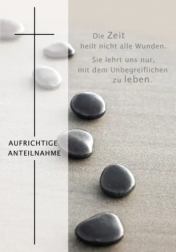 Trauer Kondolenz Beileidskarte mit Umschlag Aufrichtige Anteilnahme mit Spruch