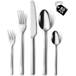 Hunnycook Besteckset 60-teilig für 12 Personen aus Edelstahl