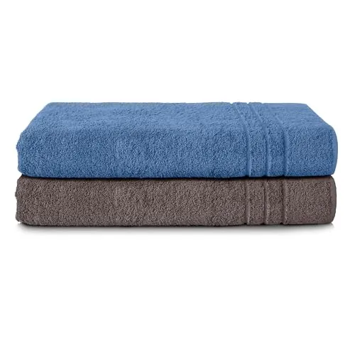 Komfortec Saunatuch Frottee 2er Set, 80x200 cm, schnelltrocknend - Zwei hochwertige Saunatücher aus 100% Baumwolle, ideal für den täglichen Gebrauch. Mit einem hohen Saugvermögen und pflegeleicht, bieten sie optimalen Komfort. Erhältlich in verschiedenen Farben.