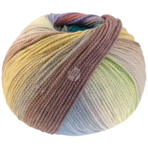 Produktbild LANA GROSSA Farfalla | Leichtes Kettengarn aus weicher Merinowolle mit effektvollem Streifenmuster | Handstrickgarn aus 94% Schurwolle & 6% Polyamid| 50g Wolle zum Stricken & Häkeln | 250m Garn FB 4