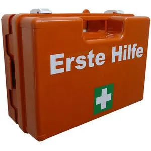HM-Arbeitsmedizin Erste-Hilfe-Koffer - 1. Hilfe Koffer mit DIN 13169 Füllung für Betriebe bis 300 Personen, inkl. Verbandbuch und schlagfestem Gehäuse, ideal für Schulen und Büros.