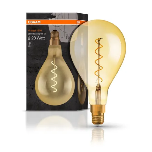 Osram Vintage 1906 LED Spiral Filament groß A160 5W = 28W E27 gold extra warm