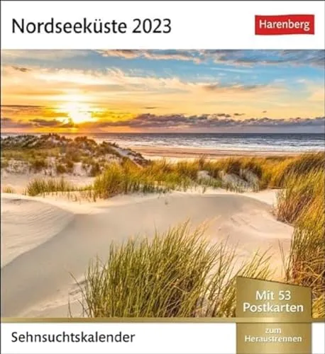 Nordseeküste Sehnsuchtskalender 2023. Reise-Kalender mit 12 atemberaubenden Postkarten der schönsten Reiseziele an der Nordsee. Postkartenkalender ... Hochformat.: Wochenkalender mit 53 Postkarten