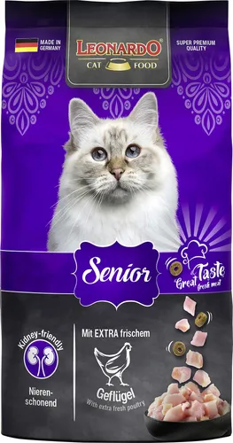 Leonardo Katzentrockenfutter Leo Senior mit extra frischem Geflügel 300 g