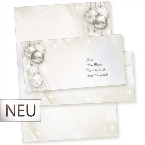 Sets Weihnachtsbriefpapier ELEGANCE mit Umschläge Briefpapier Weihnachten 25