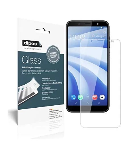 dipos I 2X Displayschutz klar kompatibel mit HTC U12 Life Schutzfolie 9H Anti-Shock