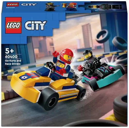 LEGO City Go-Karts Set (60400) - 2 Rennfahrer-Minifiguren und 2 Flitzer für spannende Rennen, ideal für Kinder ab 5 Jahren