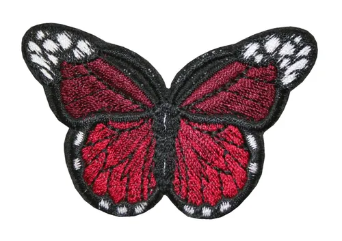 Aufnäher Bügelbild Aufbügler Schmetterling 45x70mm rot (1112)