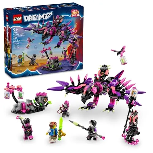 Lego DREAMZzz 71483 The Never Witch Nightmare Creatures, Fantasy Tier Kinder Spielzeug, Mech, Wolf oder Rabe Figur, Bauspielzeug mit 5 Minifiguren, für 9 Jahre alte Jungen und Mädchen