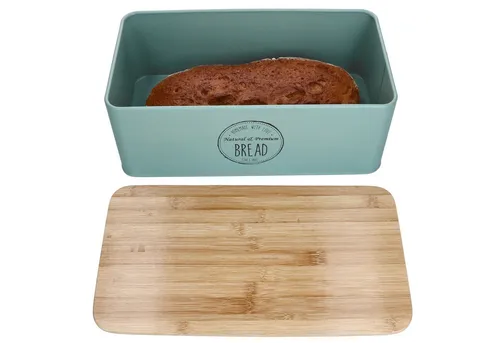 MamboCat Brotkasten Brotbox Fresh 33,2x18,5x15,4cm Metall-Brotkasten mint Vorratsdose, Metall