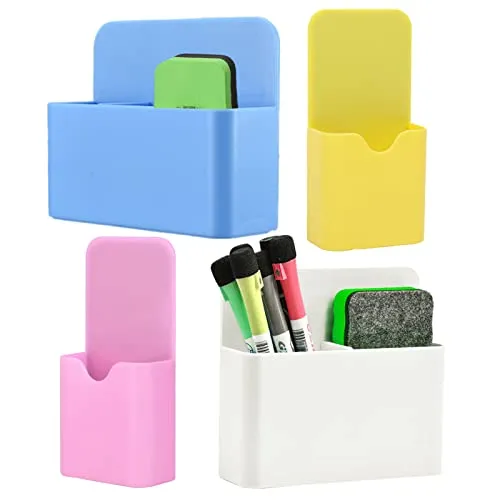 Forreen Magnetischer Marker-Halter, 4 Stück, Whiteboard-Stift, magnetischer Halter, Whiteboard-Marker, Organizer, magnetischer Stifthalter, Organizer für Büro, Kühlschrank, Klassenzimmer, Küche, 2