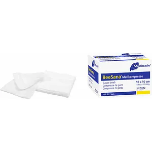 Meditrade Mull-Kompressen BeeSana 1012 weiß 10,0 x 10,0 cm, 100 St.