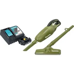 Makita DCL 180 RAO Akku Staubsauger 18 V - Olive Outdoor Adventure - Kompakter 18 V Akku Staubsauger mit hoher Saugkraft und geringer Lautstärke. Vielseitig einsetzbar im Haus und Werkstatt, ausgestattet mit Bodendüse und Fugendüse für optimale Reinigung.