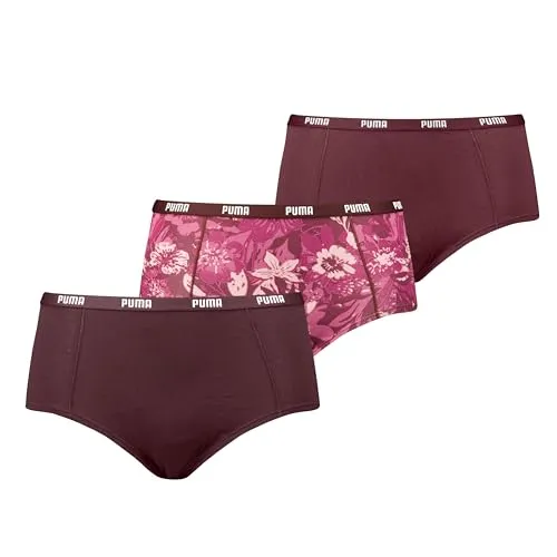 PUMA Damen Printed Mini Boxer Shorts, Ruby Combo, L EU