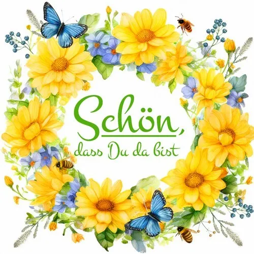 Servietten Schön in yellow Summer Wreath Schön Blumen Kranz gelb Deko 33x33cm 20