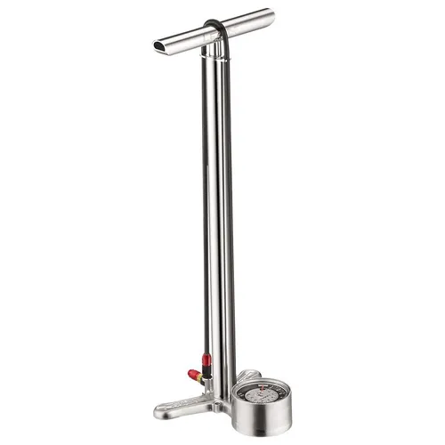 Lezyne Standluftpumpe CNC Floor Drive - Luftpumpen mit kompletter CNC-gefräster Konstruktion, maximalem Druck von 220 psi und ABS-1 PRO Chuck für Presta- und Schraderventile – ideal für präzises Aufpumpen.