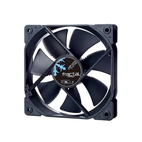 Fractal Design Dynamic X2 GP-12 Computer Fan - Silent Fan - High Airflow – 120x120x25 mm – 1200RPM – FDB-Bearings – Trip Wire - Aerodynamically shaped struts – 12v - Black Edition (Single)