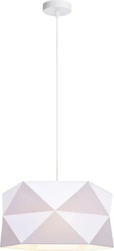 Pendelleuchte Weiß Stoff Schirm Modern E27 Ø70 cm - Moderne Pendelleuchte für Esstische, blendarm und ideal für jeden Raum, sorgt für behagliches Licht und stilvolles Ambiente.