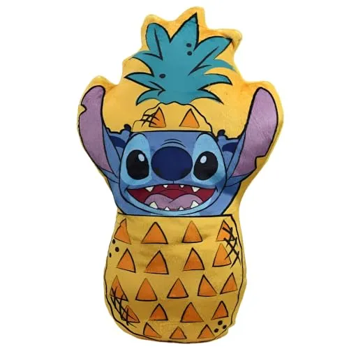 Aymax Disney Stitch Ananas Kissen 3D 30x20 cm – Kuschelkissen & Dekokissen aus Polyester – weiches Kinderkissen für Fans – tropisches Design – Geschenkidee