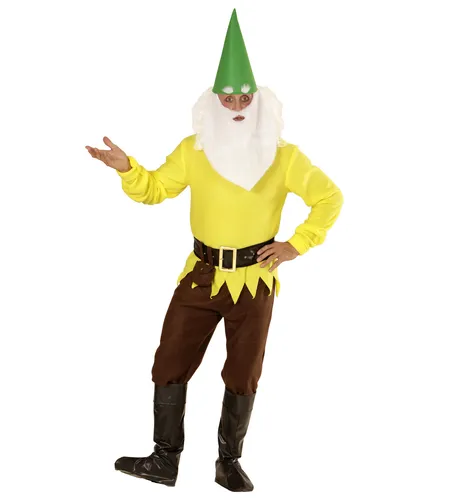 GELBER ZWERG Jacke Hose Gürtel Tasche Schuhüberzieher Hut Augenbrauen Bart Gr XL