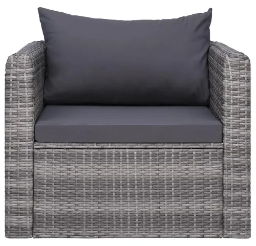 vidaXL Gartenstuhl mit Polster und Kissen - Essstühle, stilvoller Gartenstuhl aus wasserabweisendem Poly Rattan, ideal für höchsten Komfort im Freien mit abnehmbaren, waschbaren Bezügen.