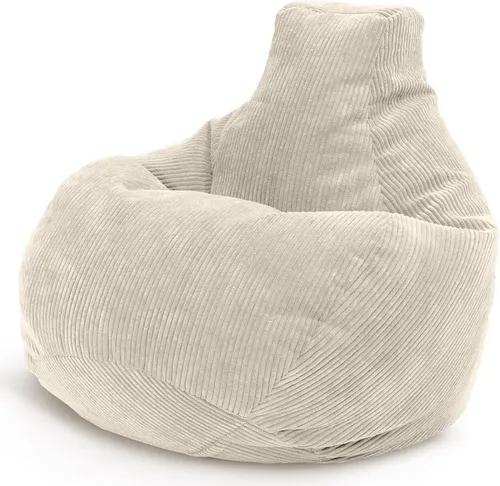 Green Bean Sitzsack Sitzsack Cozy Cord mit Rückenlehne (Indoor geeignet, waschbarer Bezug), Bean Bag Bodenkissen Lounge Sitzhocker Relax-Sessel Gamer Gamingstuhl