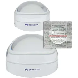 Schweizer Hellfeld-Lupe Acryl mit Lesezeile - Lupen aus hochwertigem Acrylglas mit 1,8-facher Vergrößerung, inklusive praktischen Stoffbeutel – ideal für präzises Lesen und Detailarbeiten.