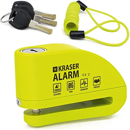 KRASER KR6Y Bremsscheibenschloss mit Alarm 110 dB