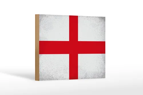 Holzschild Flagge England 18x12 cm Flag of England Vintage Deko Schild