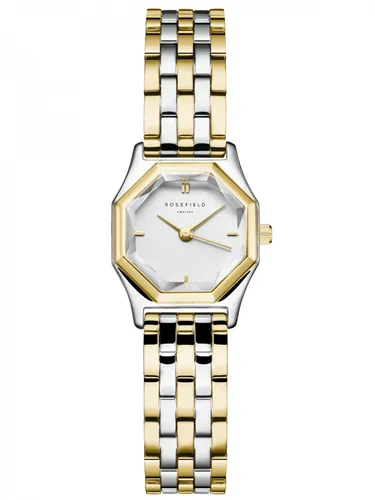 ROSEFIELD Quarzuhr Gemme Duotone - Elegante Armbanduhr für Frauen mit japanischem Quarzwerk und perlmuttfarbenem Zifferblatt. Wasserdicht bis 3 bar und mit einem stilvollen Edelstahlarmband für perfekten Tragekomfort.