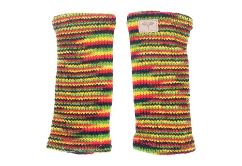 BUDDHA arts&more Armstulpen Pulswärmer Stulpen mit Daumenschlitz Handarbeit aus Nepal Handwärmer