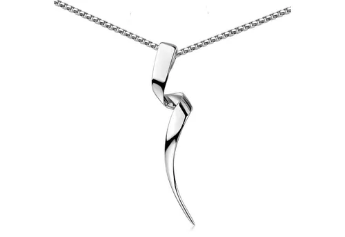 Materia Venezianerkette Silber 925 Damen Schmuck Anhänger - Eleganter Damen Schmuck Anhänger in Spiralenform mit 60cm Venezianerkette aus rhodiniertem 925 Sterling Silber, perfekt für besondere Anlässe.