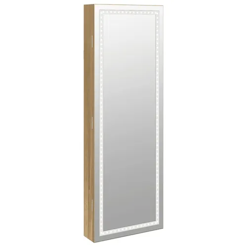 vidaXL Spiegel Schmuckschrank mit LED Beleuchtung - Schmuckschrank mit Hängeschrank und praktischem Spiegel, ideal für eleganten Schmuck und Parfum. Abschließbar für sicheren Schutz und mit reichlich Stauraum für eine übersichtliche Aufbewahrung.