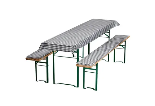NYVI Bierbankauflagen Set 240x90 cm Grau Kariert von NYVI