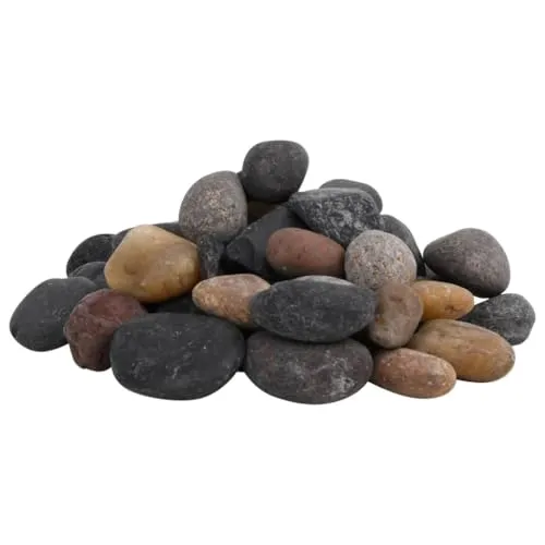 vidaXL Polierte Kieselsteine 10 kg - Mehrfarbig für Aquarium & Garten - Kies & Sand für Aquarien, ideal für kreative Unterwasserwelten und Gartenbeete, mit guter Drainage und feuchtespeichernder Wirkung.
