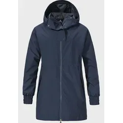 Schöffel Parka Style Bohorok Women blau (8820) 46 - Funktionsjacken - Wasserdichter Damenparka mit 10.000 mm Wassersäule und hoher Atmungsaktivität für optimalen Komfort bei jedem Wetter. Aus recyceltem Material und mit modischer Oversize-Passform.